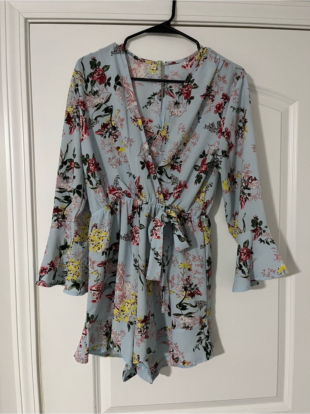 Light Blue Floral Romper
